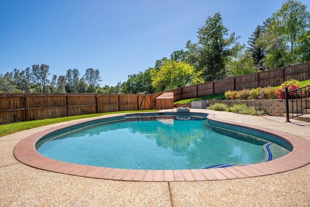 view of pool with a fenced in pool and a fenced backyard