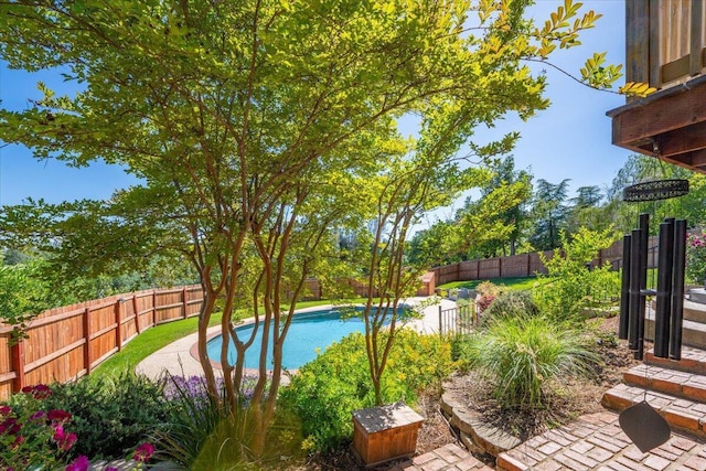 view of pool with a fenced in pool and a fenced backyard