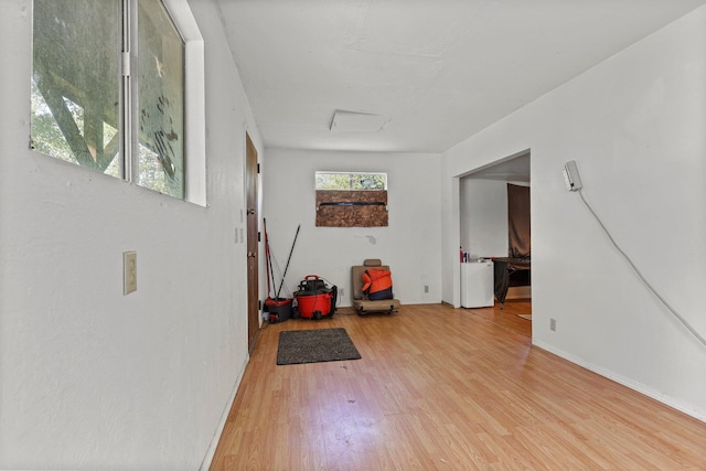 entryway featuring light wood-style flooring