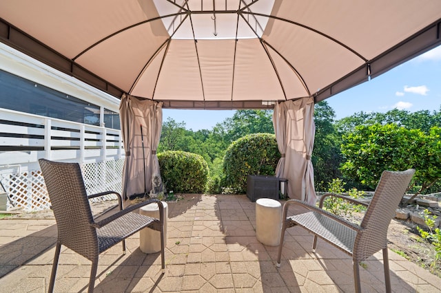 view of patio / terrace featuring a gazebo