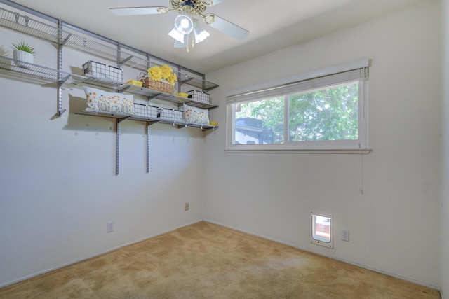 3140 Winding Way, Redding, CA 96003 - interior space with a ceiling fan and light carpet