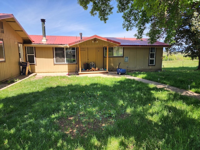 25653 Glenburn Rd, Fall River Mills, CA 96028 - ranch-style home featuring a front yard and metal roof