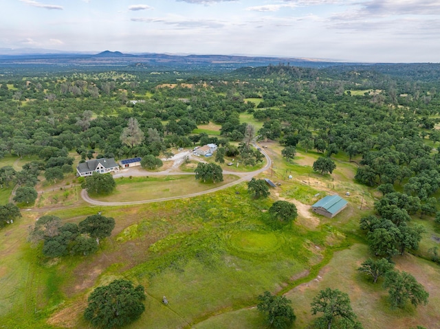 aerial view featuring a view of trees