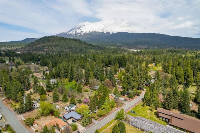 979 Lassen Ln, Mount Shasta, CA 96067 - birds eye view of property with a view of trees and a mountain view