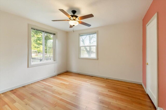 979 Lassen Ln, Mount Shasta, CA 96067 - empty room featuring baseboards, ceiling fan, and light wood finished floors