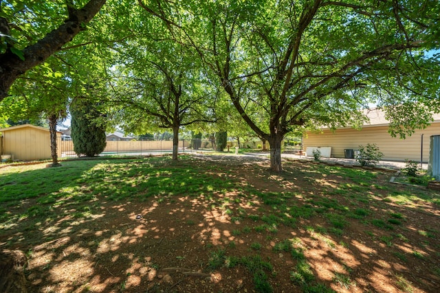 view of yard featuring fence