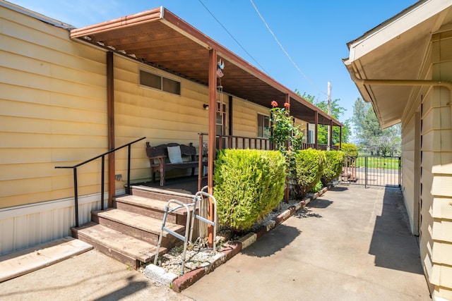 exterior space with a porch