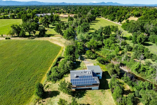 aerial view with a mountain view