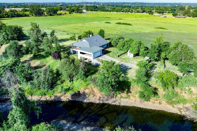 aerial view with a rural view