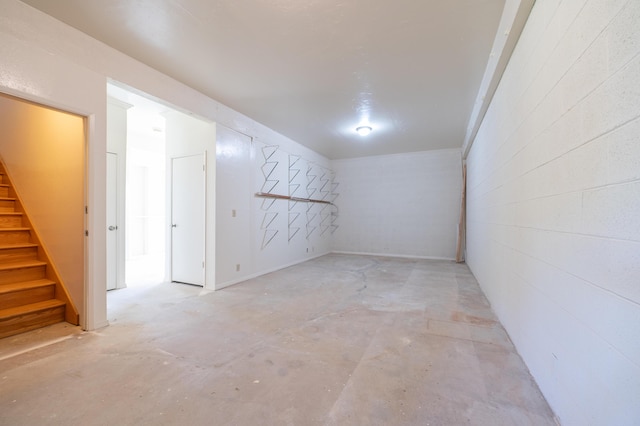 basement with stairs