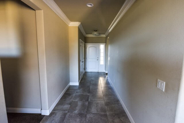 2876 Calaveras Ct, Redding, CA 96002 - corridor featuring ornamental molding and baseboards