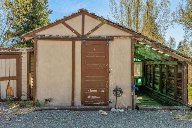 view of shed