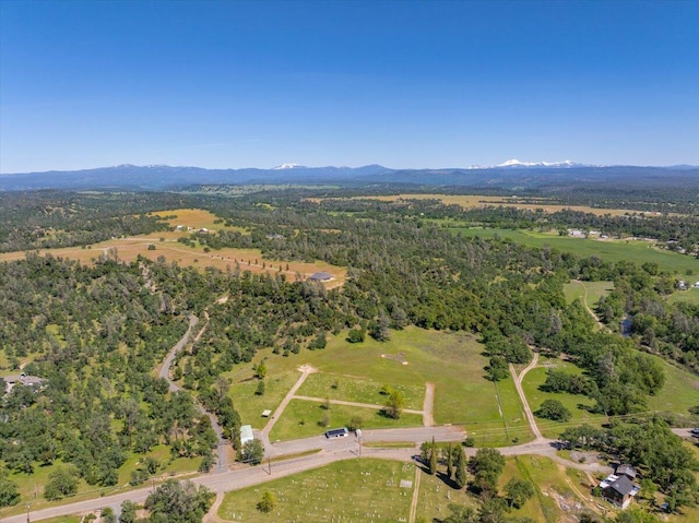 drone / aerial view with a mountain view