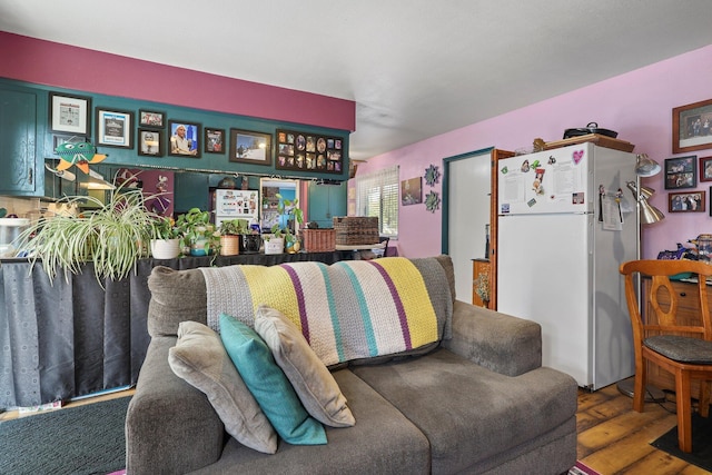 living area featuring hardwood / wood-style flooring