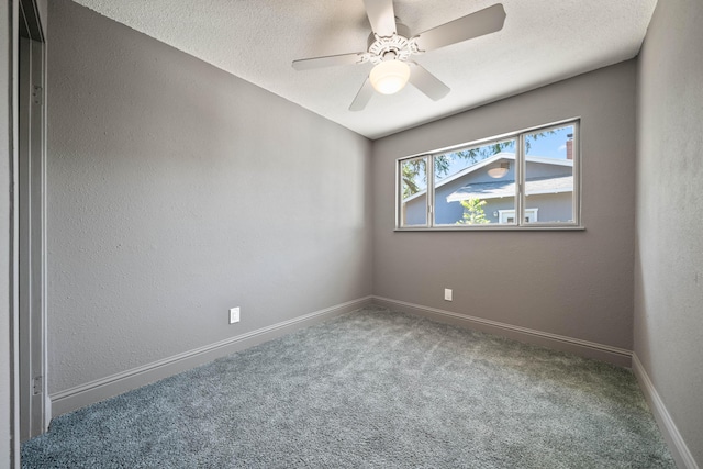1530 Carmel Way, Red Bluff, CA 96080 - spare room featuring carpet flooring, baseboards, ceiling fan, a textured ceiling, and a textured wall