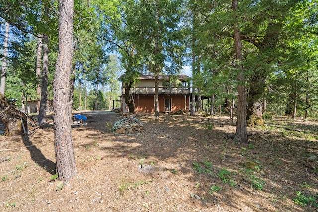 view of yard with a deck