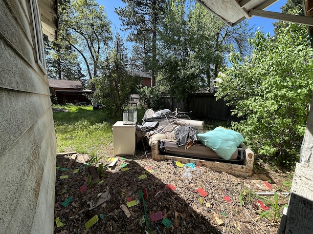 view of yard with fence