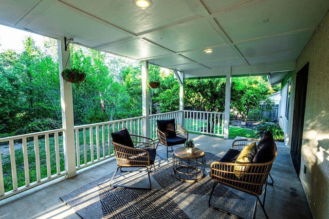 deck with an outdoor living space