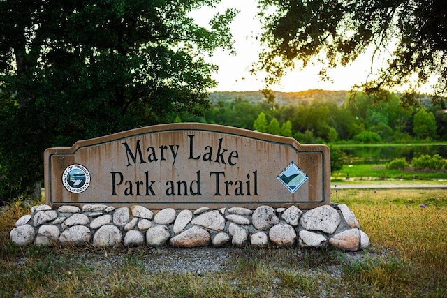 view of community sign