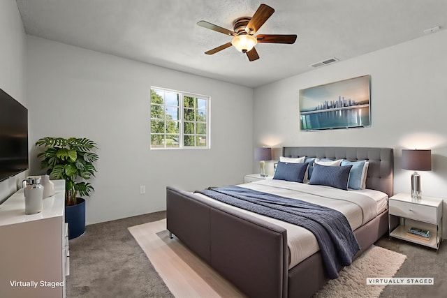 19017 Snowflake Ln, Redding, CA 96003 - carpeted bedroom with ceiling fan