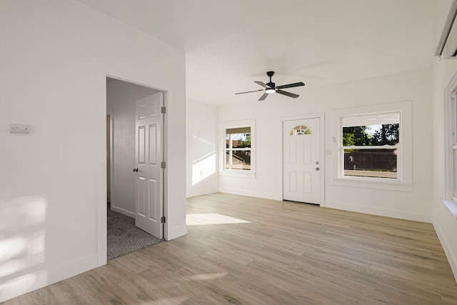 1048 Franklin St, Red Bluff, CA 96080 - entryway featuring light wood finished floors, baseboards, and a ceiling fan
