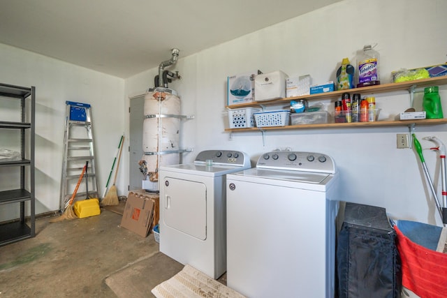 laundry area with independent washer and dryer