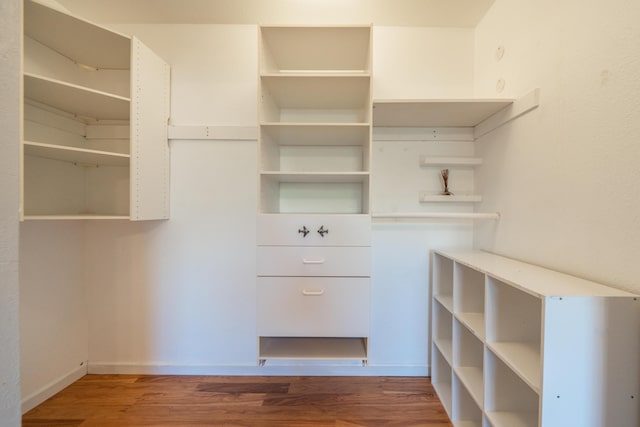 spacious closet featuring wood finished floors