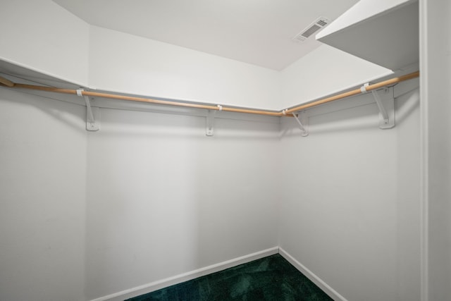 walk in closet featuring carpet