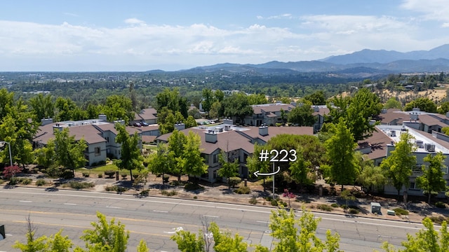 426 Ridgecrest Trl Unit 223, Redding, CA 96003 - aerial view of residential area featuring a mountain backdrop