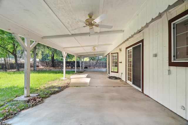 view of patio / terrace with a ceiling fan