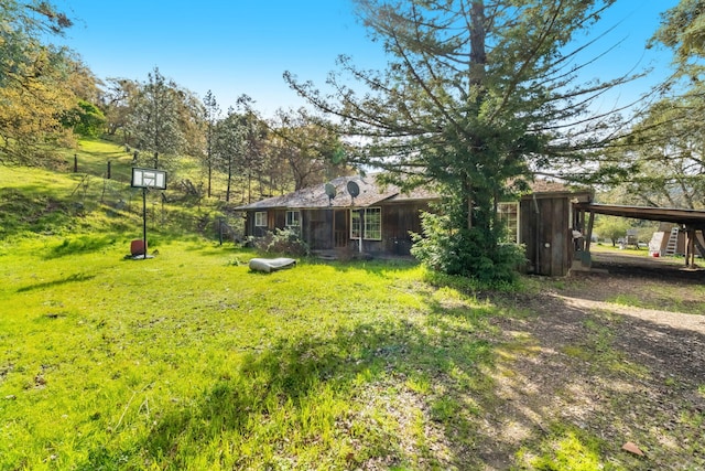 8686 Bell Springs Rd, Garberville, CA 95542 - view of yard with an attached carport