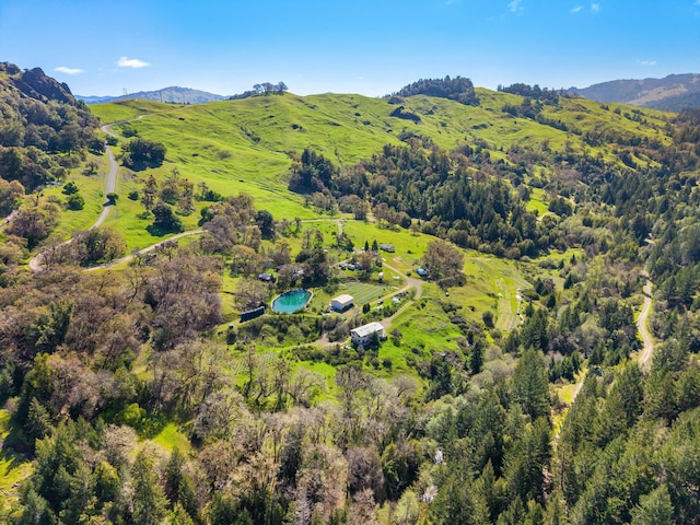 8686 Bell Springs Rd, Garberville, CA 95542 - aerial view of property and surrounding area with a mountainous background