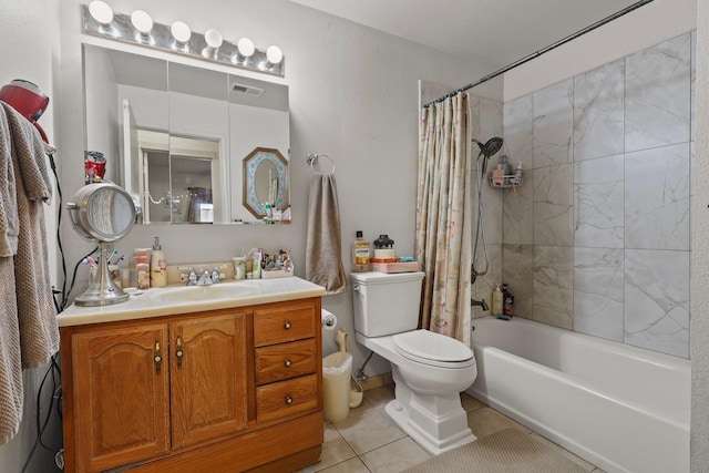 2350 Christian Ave, Redding, CA 96002 - full bath with tile patterned flooring, toilet, shower / bath combo, and vanity