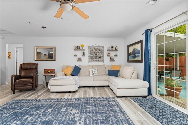 7597 Terra Linda Way, Redding, CA 96003 - living area with wood finished floors and ceiling fan