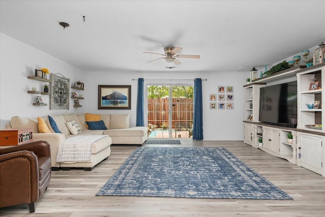 7597 Terra Linda Way, Redding, CA 96003 - living room with ceiling fan and light wood finished floors