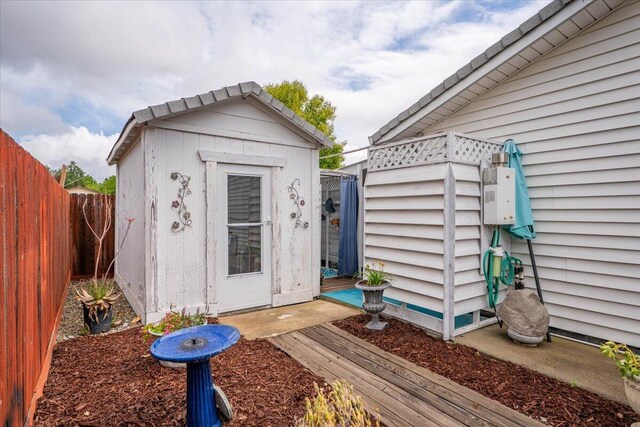 7597 Terra Linda Way, Redding, CA 96003 - view of shed featuring a fenced backyard