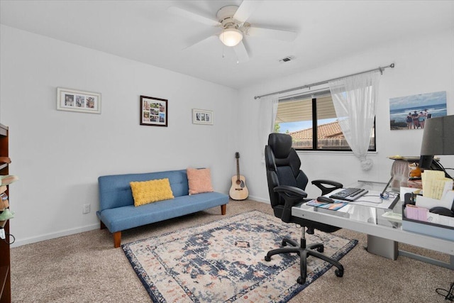 7597 Terra Linda Way, Redding, CA 96003 - carpeted office featuring ceiling fan and baseboards