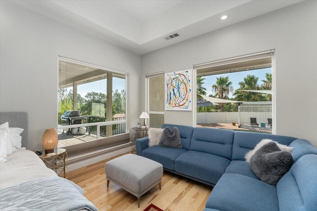 1235 Chandon Ct, Redding, CA 96003 - living room featuring light wood-style floors and recessed lighting