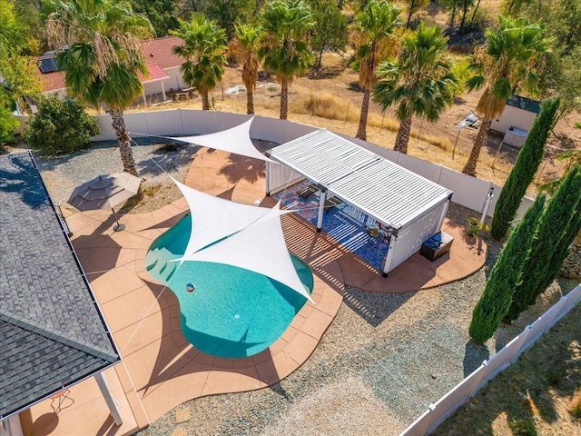 1235 Chandon Ct, Redding, CA 96003 - view from above of property with a pool