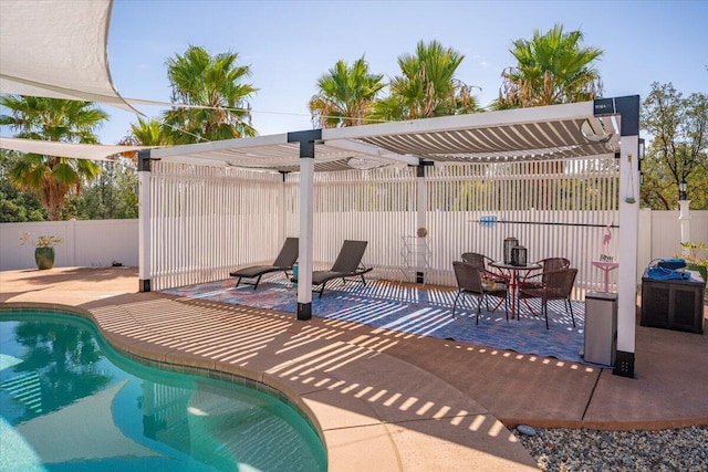 1235 Chandon Ct, Redding, CA 96003 - view of pool with a pergola, a patio, and a fenced backyard