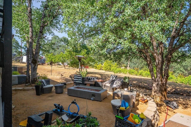 19697 Old Indian Trl, Redding, CA 96003 - view of yard featuring a fire pit