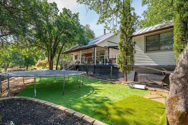 19697 Old Indian Trl, Redding, CA 96003 - view of green lawn with a trampoline