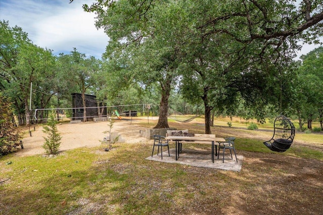 19697 Old Indian Trl, Redding, CA 96003 - view of grassy yard with volleyball court and view of wooded area