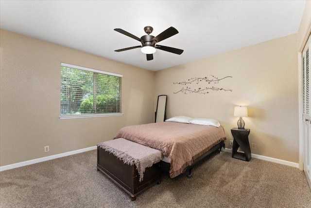 2682 Marvin Trl, Redding, CA 96001 - carpeted bedroom featuring baseboards and a ceiling fan