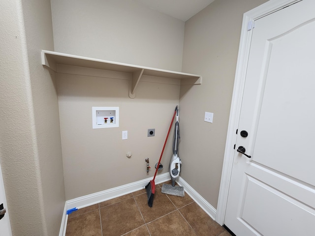 3621 Sacramento Dr, Redding, CA 96001 - washroom featuring hookup for a gas dryer, hookup for an electric dryer, washer hookup, and dark tile patterned flooring