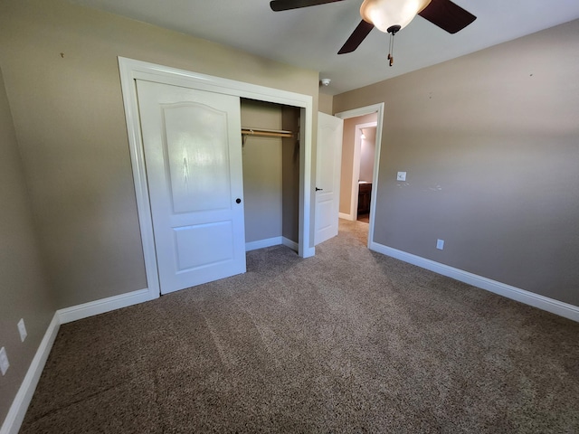 3621 Sacramento Dr, Redding, CA 96001 - unfurnished bedroom with carpet, a closet, and a ceiling fan