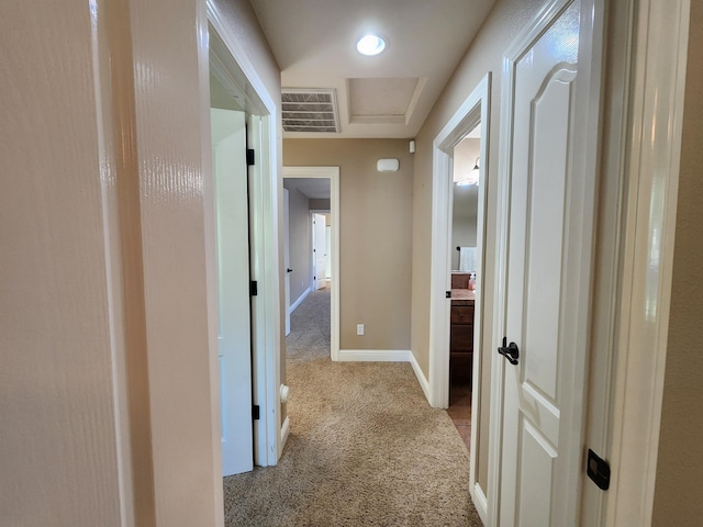 3621 Sacramento Dr, Redding, CA 96001 - hall with carpet flooring and baseboards