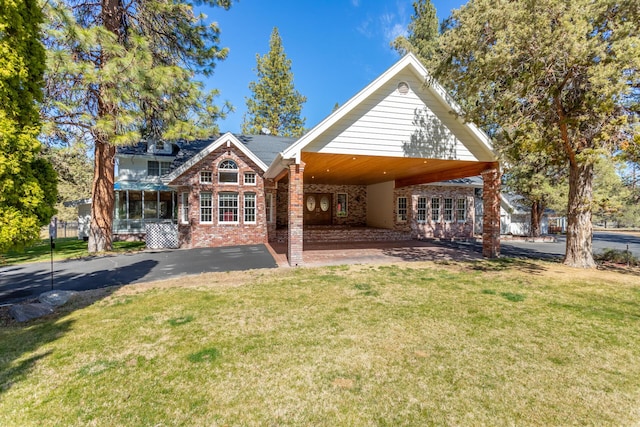 17917 Lakeshore Dr, Weed, CA 96094 - back of house featuring brick siding and a lawn