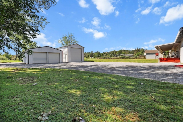 view of detached garage