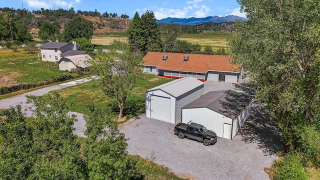 view from above of property with a mountainous background